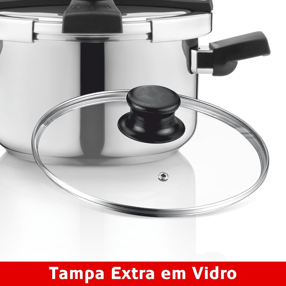 Panela de Pressão Haeger Easy Cooker 2 In 1 | 22 cm, 6 Litros, Inox