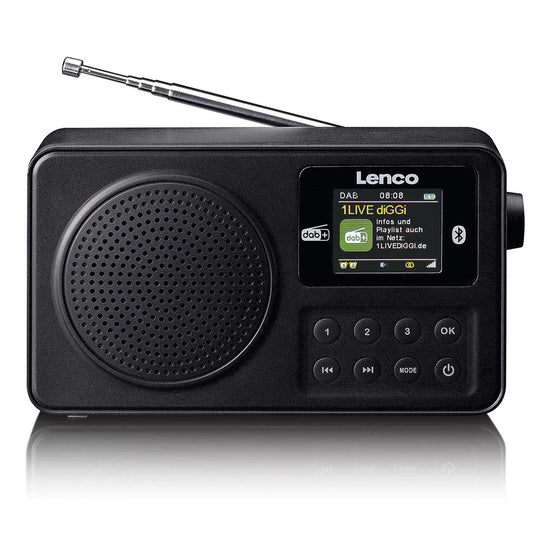 Rádio Portátil DAB+/FM Lenco PDR-033BK | Bluetooth 5.3, 10h Autonomia