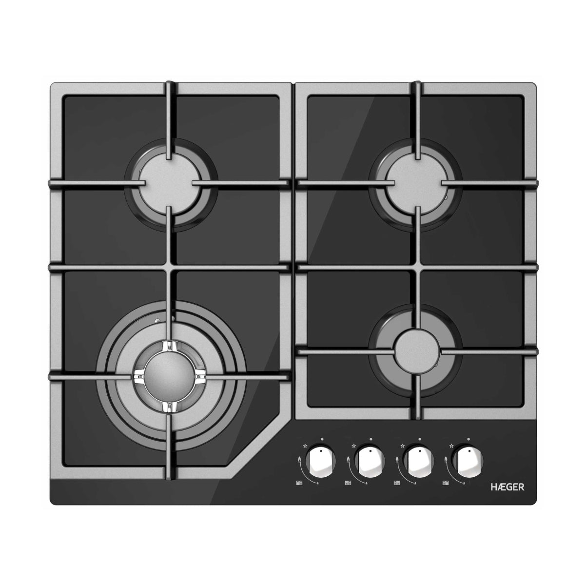 Placa a Gás HAEGER PG-4GG.012A | 4 Queimadores, 58cm, 7,9kW