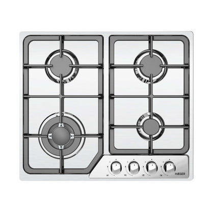 Placa a Gás Haeger PG4GI011A | 4 Queimadores, 1 Wok, 60cm, Inox