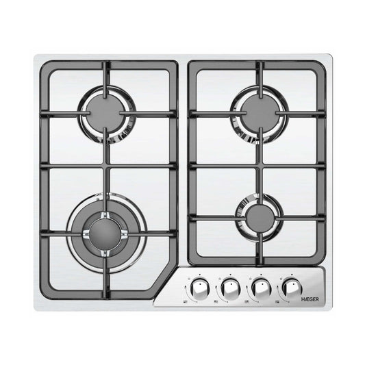 Placa a Gás Haeger PG4GI011A | 4 Queimadores, 1 Wok, 60cm, Inox