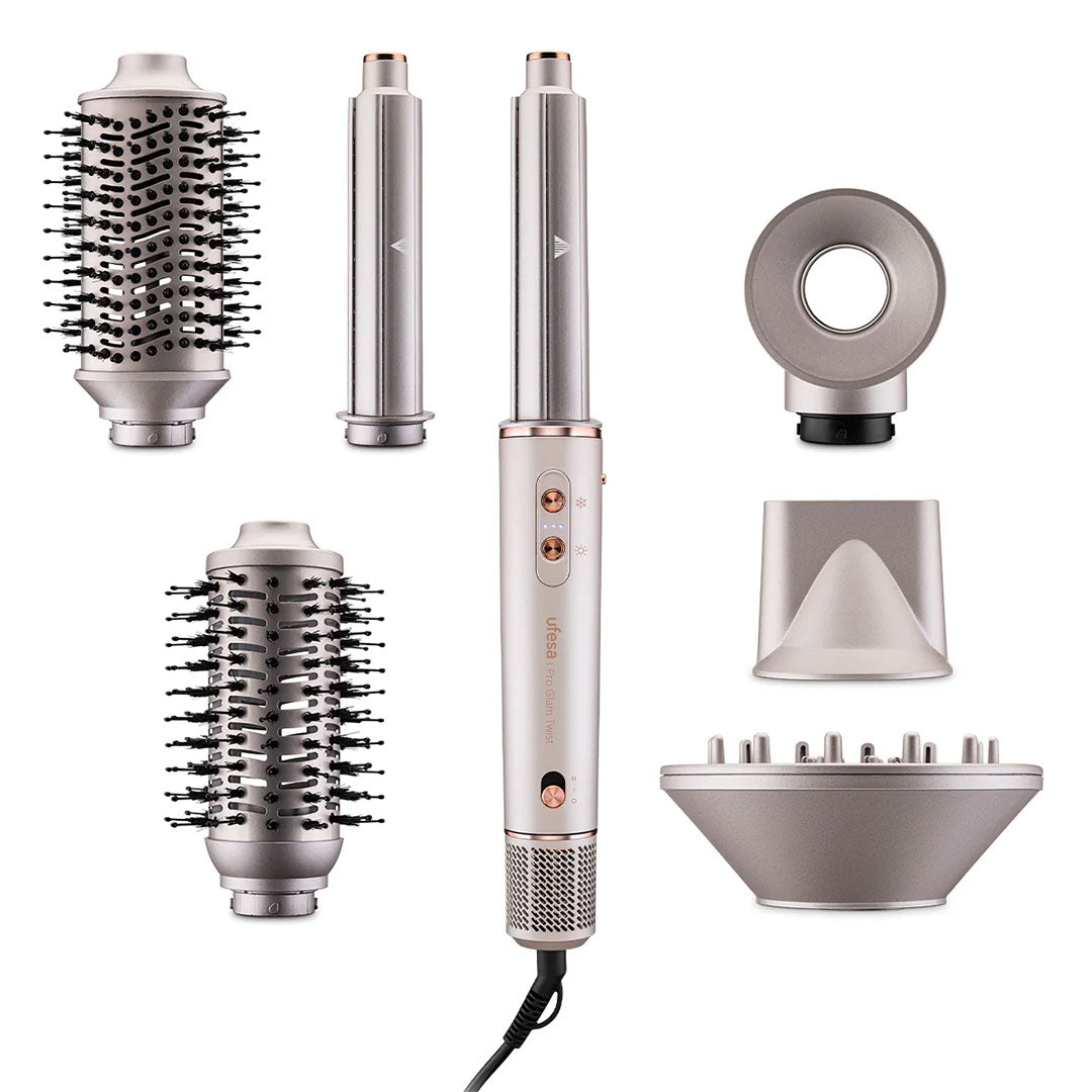 Modelador Cabelo UFESA Pro Glam Twist | Iónico 3 Temp 7 Acessórios
