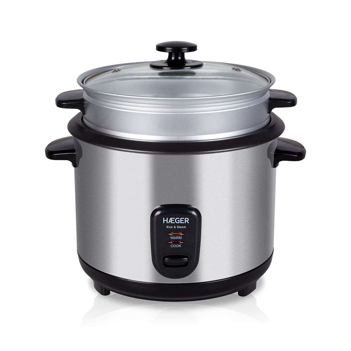 Arrozeira Elétrica Haeger Rice & Steam | 1.8L, Inox, Cozinhar a vapor
