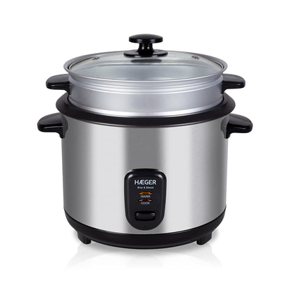 Arrozeira Elétrica Haeger Rice & Steam | 1.8L, Inox, Cozinhar a vapor