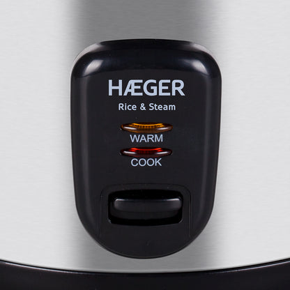 Arrozeira Elétrica Haeger Rice & Steam | 1.8L, Inox, Cozinhar a vapor