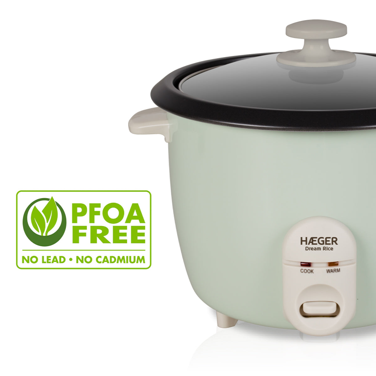 Arrozeira Elétrica Haeger Dream Rice | 1.8L, 700W, Tampa em Vidro Temperado