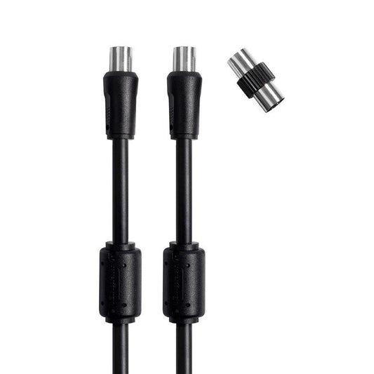 Cabo de antena coaxial NAPOFIX NPXTV007 | 2m, Filtro, Adaptador F-F