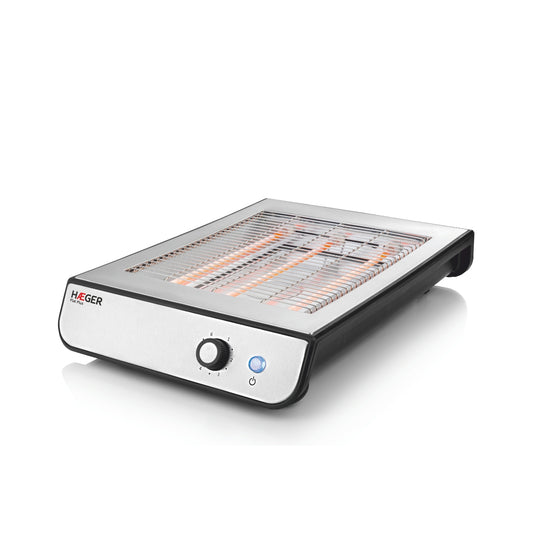 Torradeira HAEGER Flat Plus | 900w, 6 Níveis, Quartzo