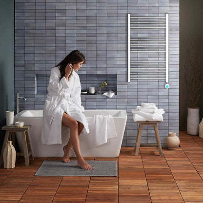 Toalheiro Elétrico Haeger Lux Warm Chrome | 80x50 cm, 400 W, Temporizador Digital