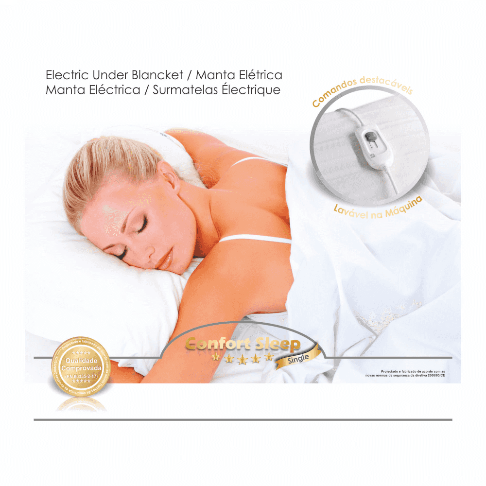 Manta Elétrica Haeger Confort Sleep para Cama de Solteiro | 3 Níveis de Temperatura