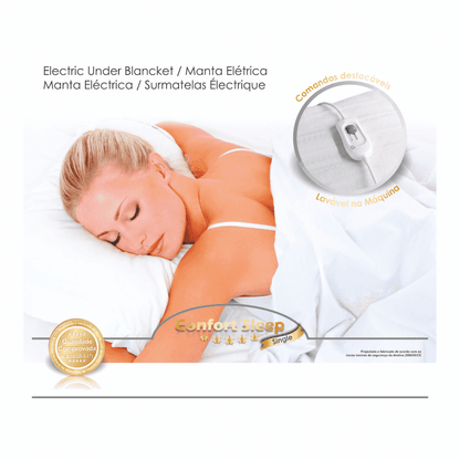 Manta Elétrica Haeger Confort Sleep para Cama de Solteiro | 3 Níveis de Temperatura