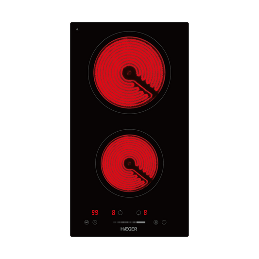 Placa Vitrocerâmica Haeger Vitro Heat 3000 | 2 Zonas, 3.0kW, Tátil