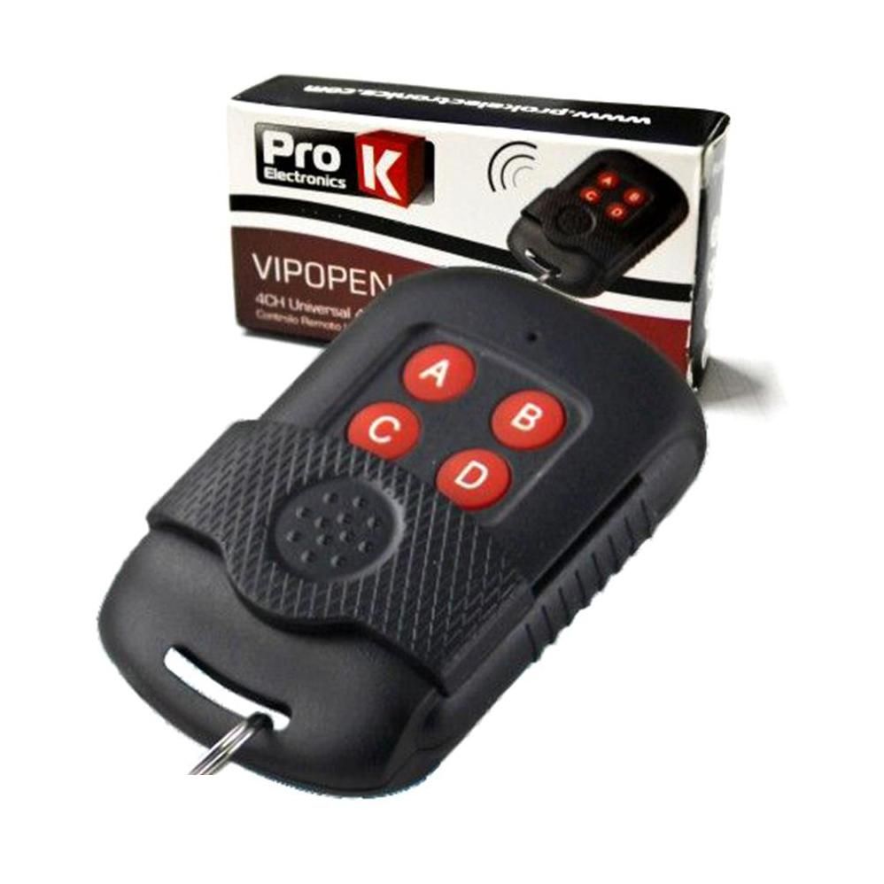 Comando Garagem Prokworten VIPOPEN4 | 433MHz, 4 Canais, Código Fixo