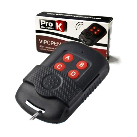Comando Garagem Prokworten VIPOPEN4 | 433MHz, 4 Canais, Código Fixo