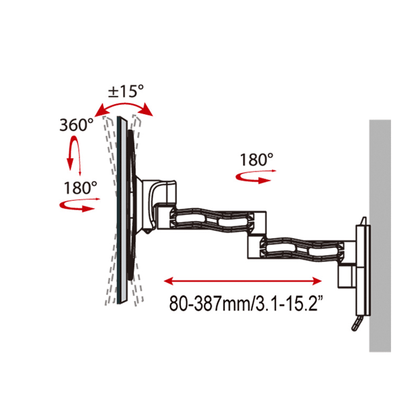 Suporte TV Haeger Triple Tilt & Swivel | 19"-55", Ajuste 360º, VESA Universal