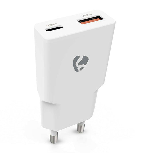 Carregador de Parede Nedis WCHDL20W | 20W, USB-A, USB-C, GaN