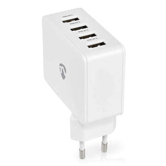Carregador NEDIS WCHAU481AWT | 24W, 4x USB-A, Rápido