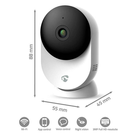 Câmera Interna Nedis Smartlife | Wi-Fi, 3MP Full HD, Visão Noturna
