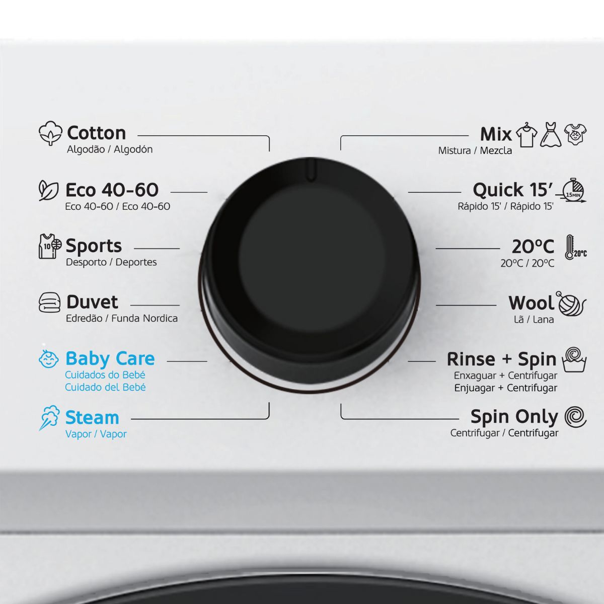 Máquina de Lavar Roupa HAEGER Prestige Wash 1400 | 8kg, Classe A