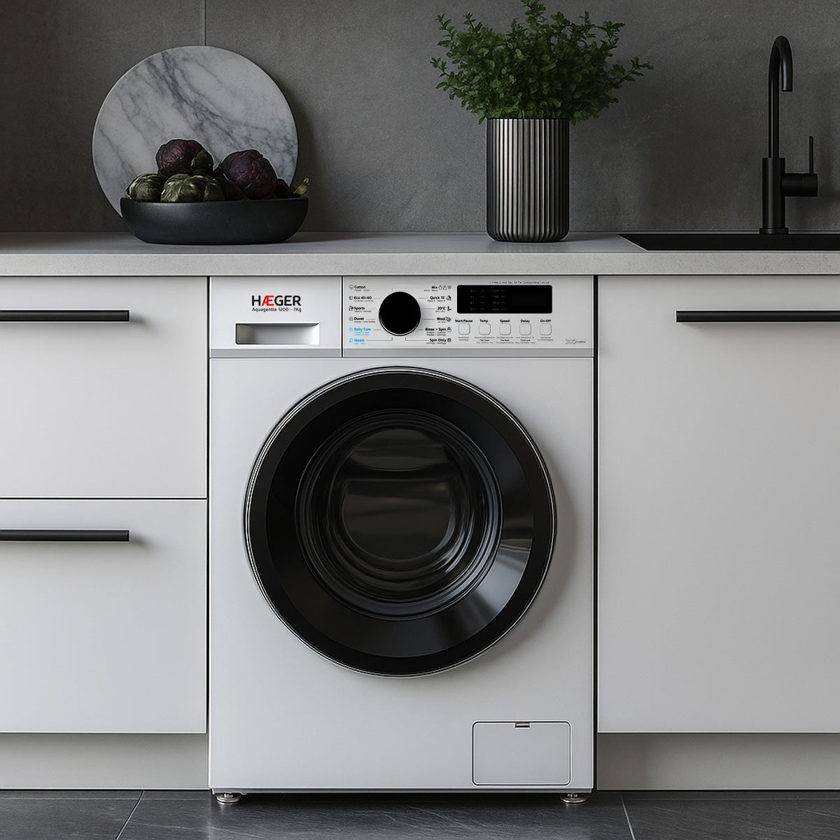 Máquina de Lavar Roupa HAEGER Aquagentle | 7kg, 1200rpm, Classe A