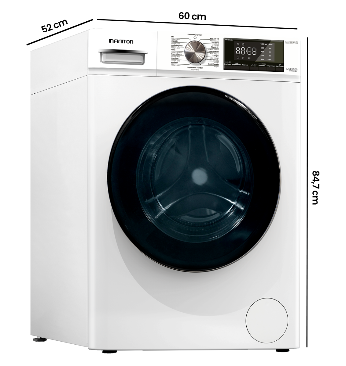 Máquina de Lavar Roupa Infiniton WM-S84ABN | 8kg, 1400 rpm, Classe A