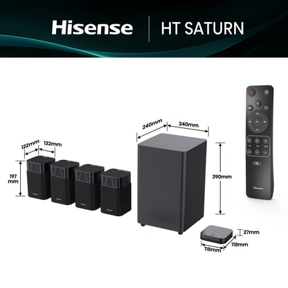 Colunas Hisense Flex ht Saturn | 720W, 4.1.2, Dolby Atmos