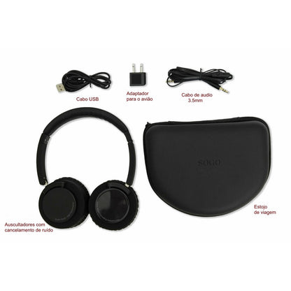 Auscultadores Sogo AURSS8455 | Noise Canceling, Sem Fios