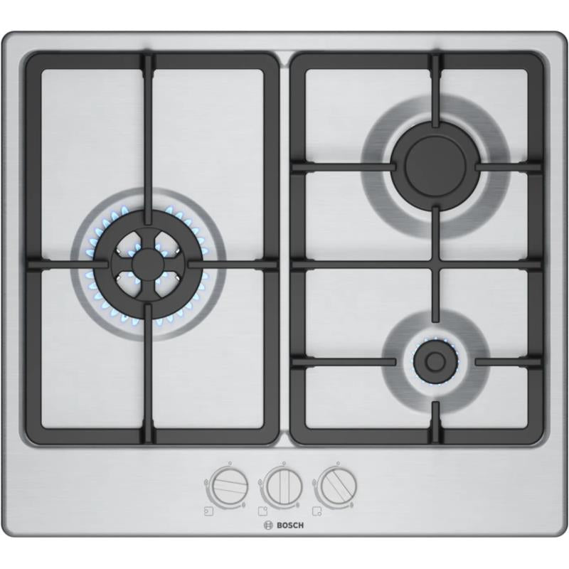 Placa a Gás Bosch PGC6B5K90 | 3 Queimadores, 60cm, Inox