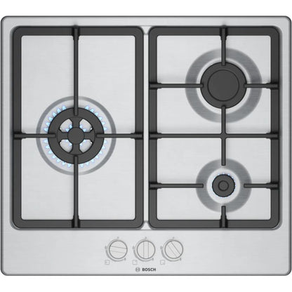 Placa a Gás Bosch PGC6B5K90 | 3 Queimadores, 60cm, Inox