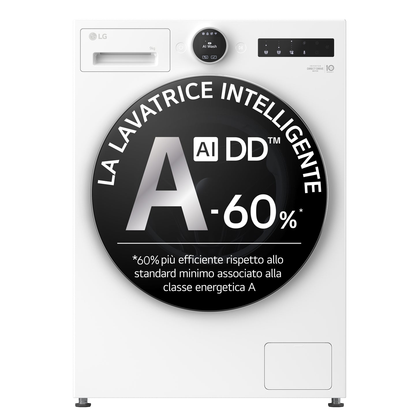 Máquina de Lavar Roupa LG F4x9009TWCE | 9kg, 1400 rpm, Steam+