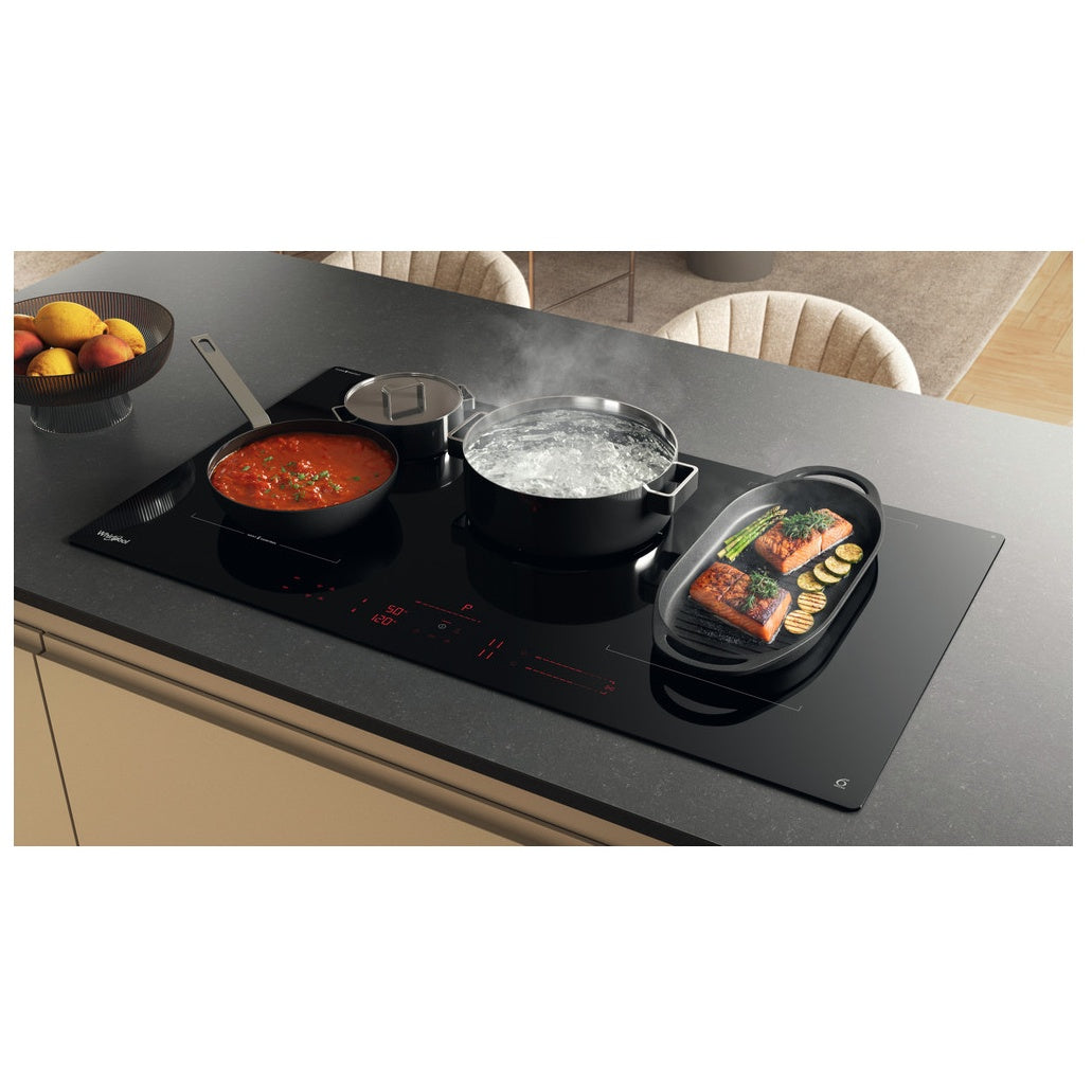 Placa de Indução Whirlpool WEX9024DCFF2 | 90 cm, 5 zonas, FlexiCook