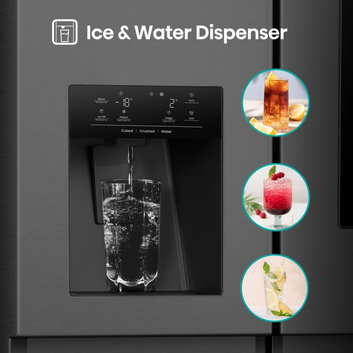 Frigorífico Americano Hisense RS9P628GPFE | 614L, Classe E, Preto