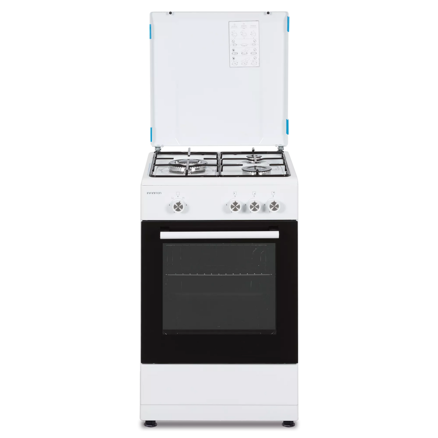 Fogão a Gás Infiniton CC56BWC | 3 Zonas, Forno Gás, 49.8cm