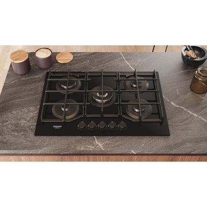 Placa a Gás Hotpoint HAGS 72F BK | 5 Queimadores, 10800W