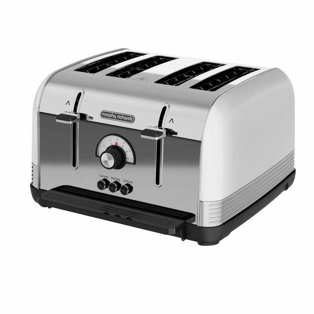Torradeira Morphy Richards Venture Retro | 4 Fatias, Branco