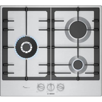 Placa a Gás Bosch PCC6A5I90 | 60 cm, Inox, 3 Queimadores, FlameSelect