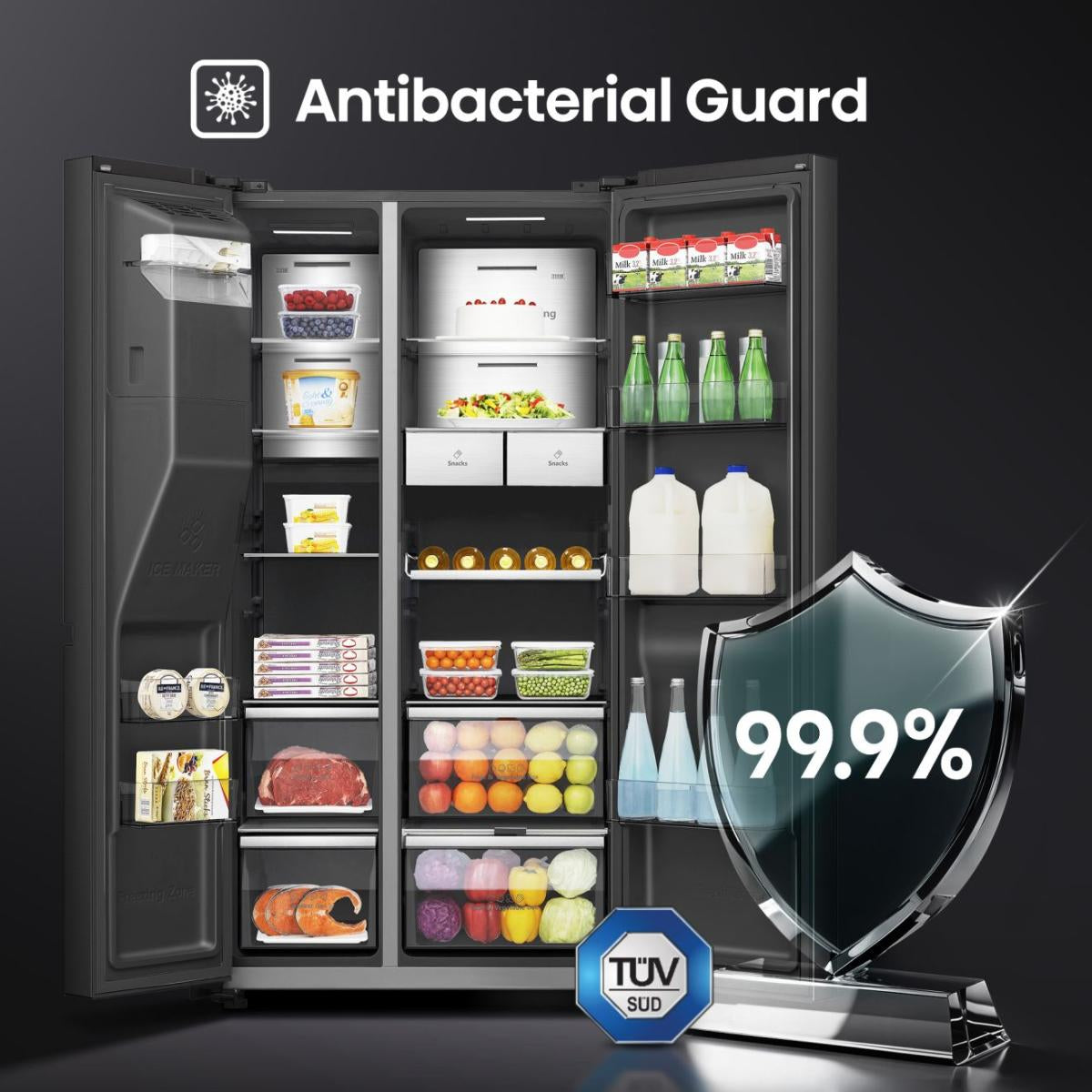 Frigorífico Americano Hisense RS9P628GPFE | 614L, Classe E, Preto