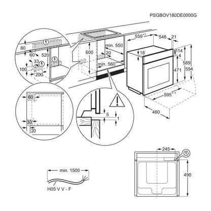 Forno AEG OS-6-PB-51-AM | 71L, Pirolítico, AirFry, Classe A+
