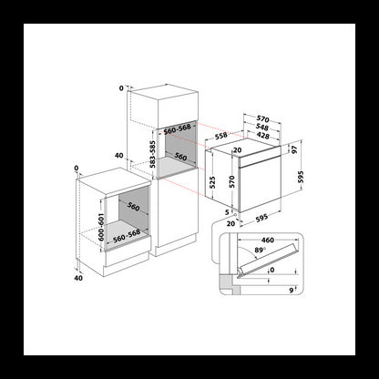 Forno Indesit IO 232H X | 71L, Inox, Classe A