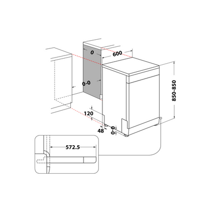 Máquina de Lavar Loiça Hotpoint HA3FRB14BN7A0 | 14 talheres, Classe B,