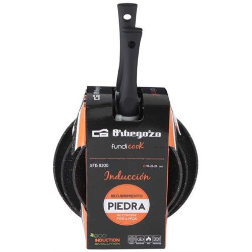 Pack Frigideiras ORBEGOZO SFB 8300 | Alumínio Forjado, Antiaderente