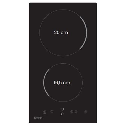 Placa Vitrocerâmica INFINITON VIT2FBN | 2 Zonas, 28,2cm, 3267W