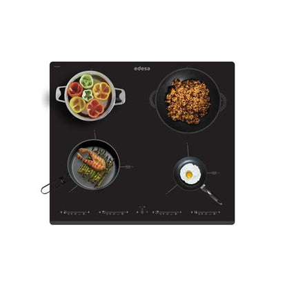 Placa de Indução Edesa EIM6422B | 4 zonas, 7100W, Preto
