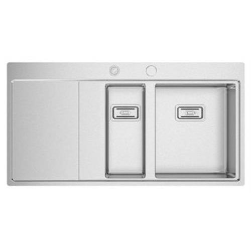 Lava-loiças RODI Xeron 100 | Inox escovado, 2 cubas, 100 cm