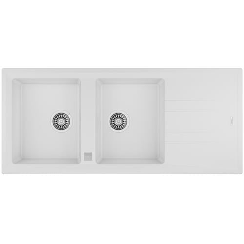 Lava-loiça TEKA STONE 80 B-TG 2C 1E | Tegranito, 2 cubas, White