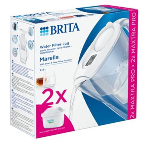 Jarro Filtro Água BRITA Marella | Branco, 2,4L, 2 Filtros Maxtra Pro
