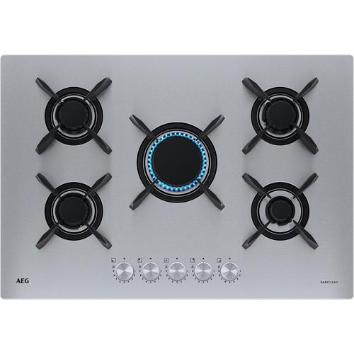 Placa a Gás AEG HGB75423UZ | 5 Zonas, Ultraflat, Inox