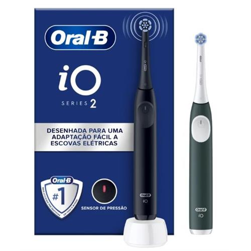 Escova de Dentes Elétrica Oral-B iO2 Duo | Preto, Verde, Tecnologia iO