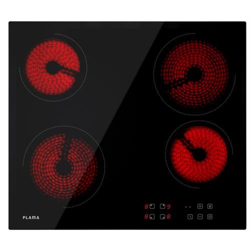 Placa Vitrocerâmica FLAMA 9036FL | 4 zonas, 58cm, 6000W
