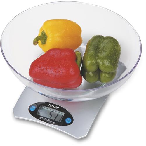 Balança de Cozinha Haeger Santini | 5kg, 1g, Digital